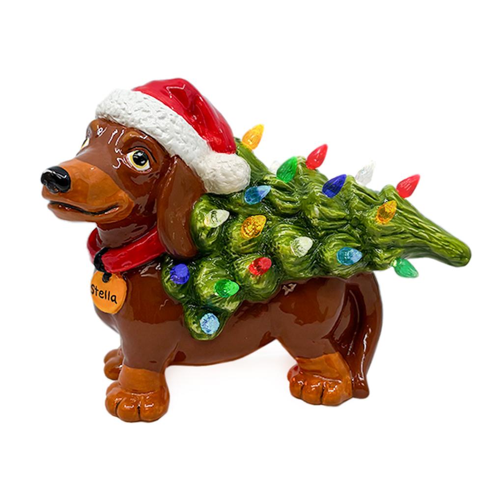 Dachshund with Tree Lantern