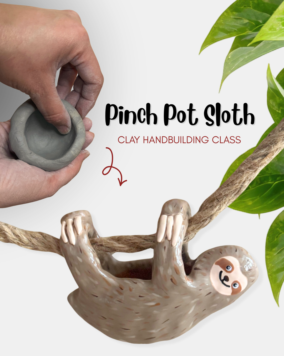 Slow & Grow: Hand-built Sloth Planter