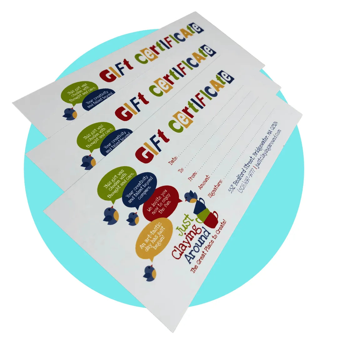 Just Claying Around Gift Card