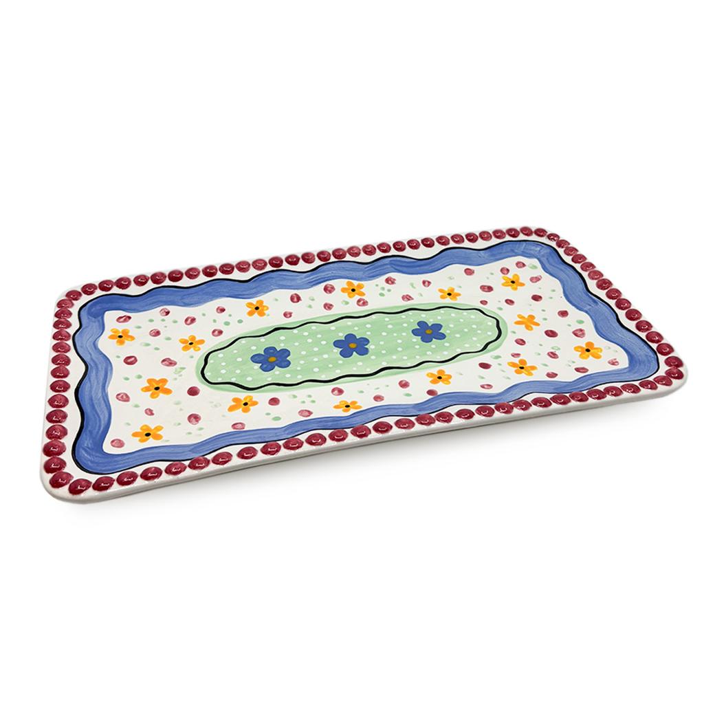 Beaded Border Rectangular Platter