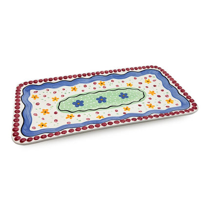 Beaded Border Rectangular Platter